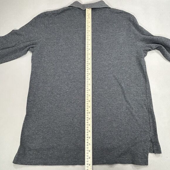 Polo Ralph Lauren Shirt Men L Gray Black Houndstooth Pima Cotton Long Sleeve 90s - Picture 7 of 12